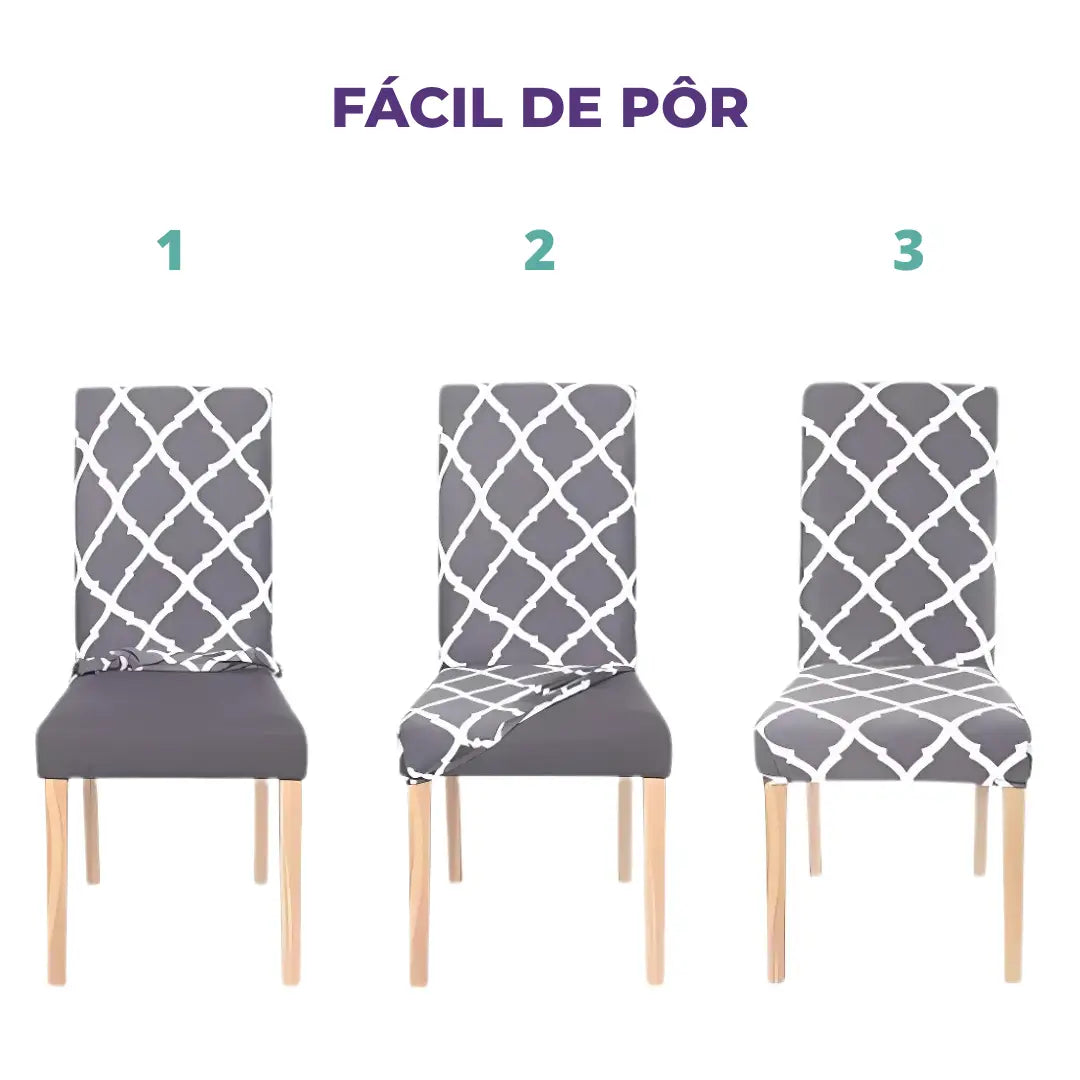 Capa Para Cadeira Jantar - Geometria Moderna