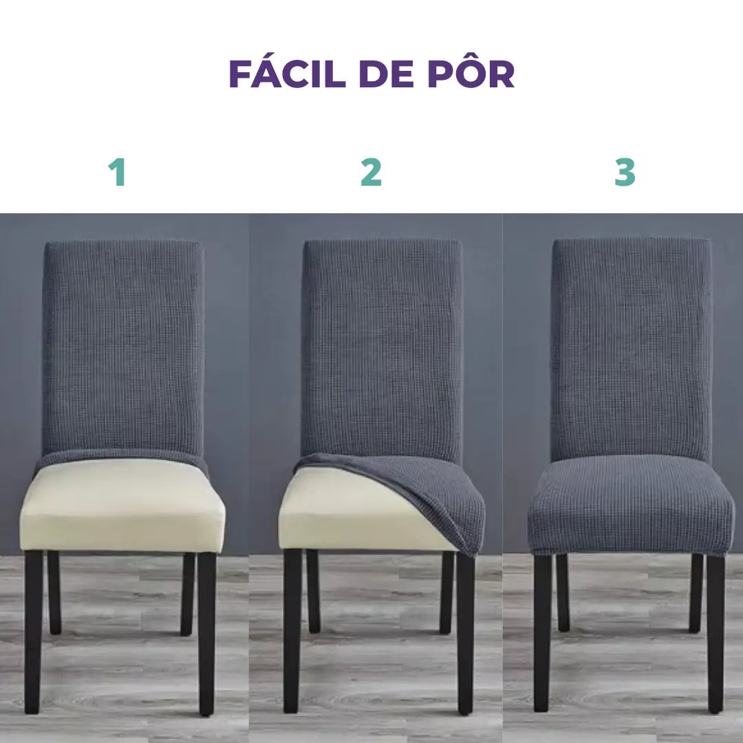 Capa Cadeira Jacquard - Preto