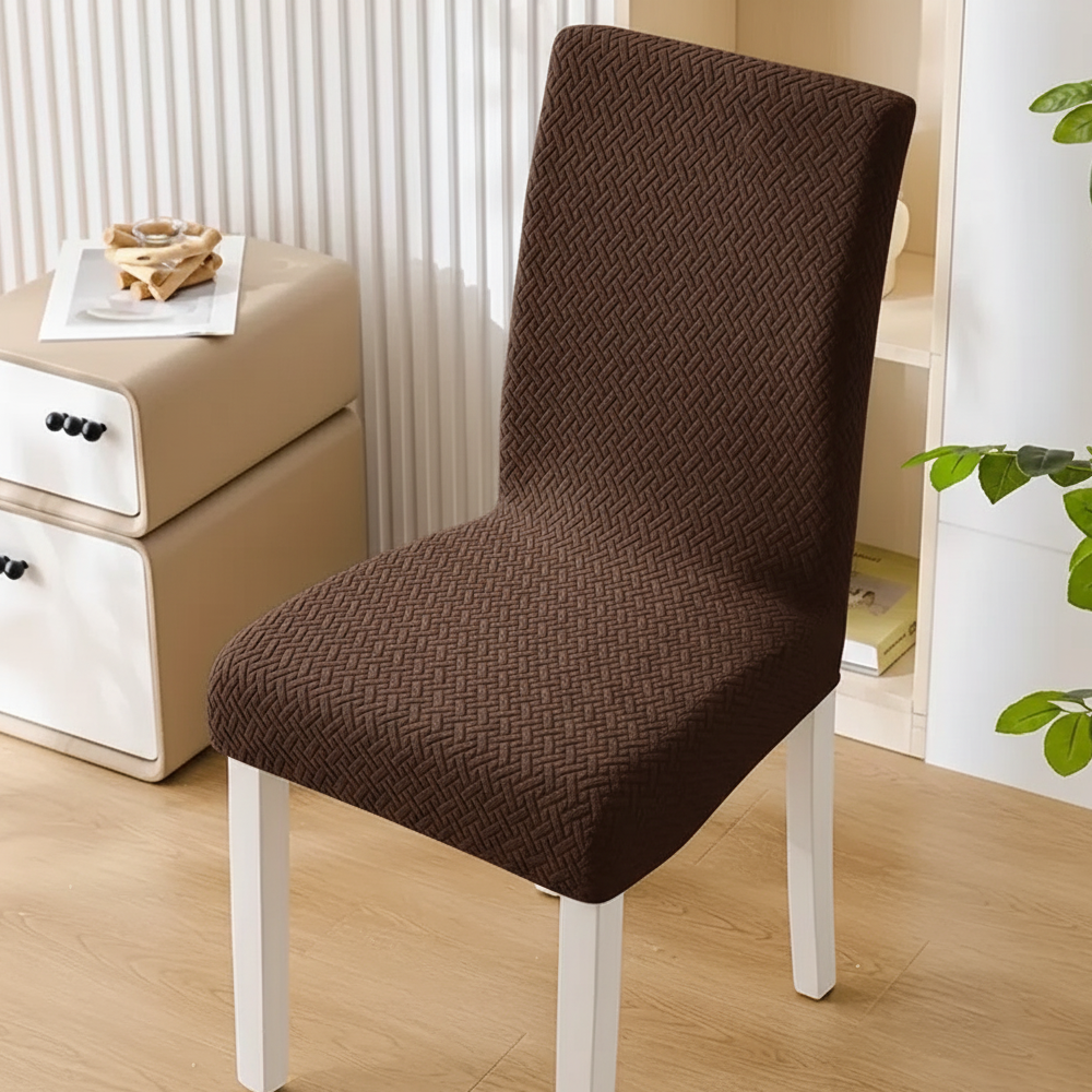 Capa Cadeira Jacquard - Castanho Café