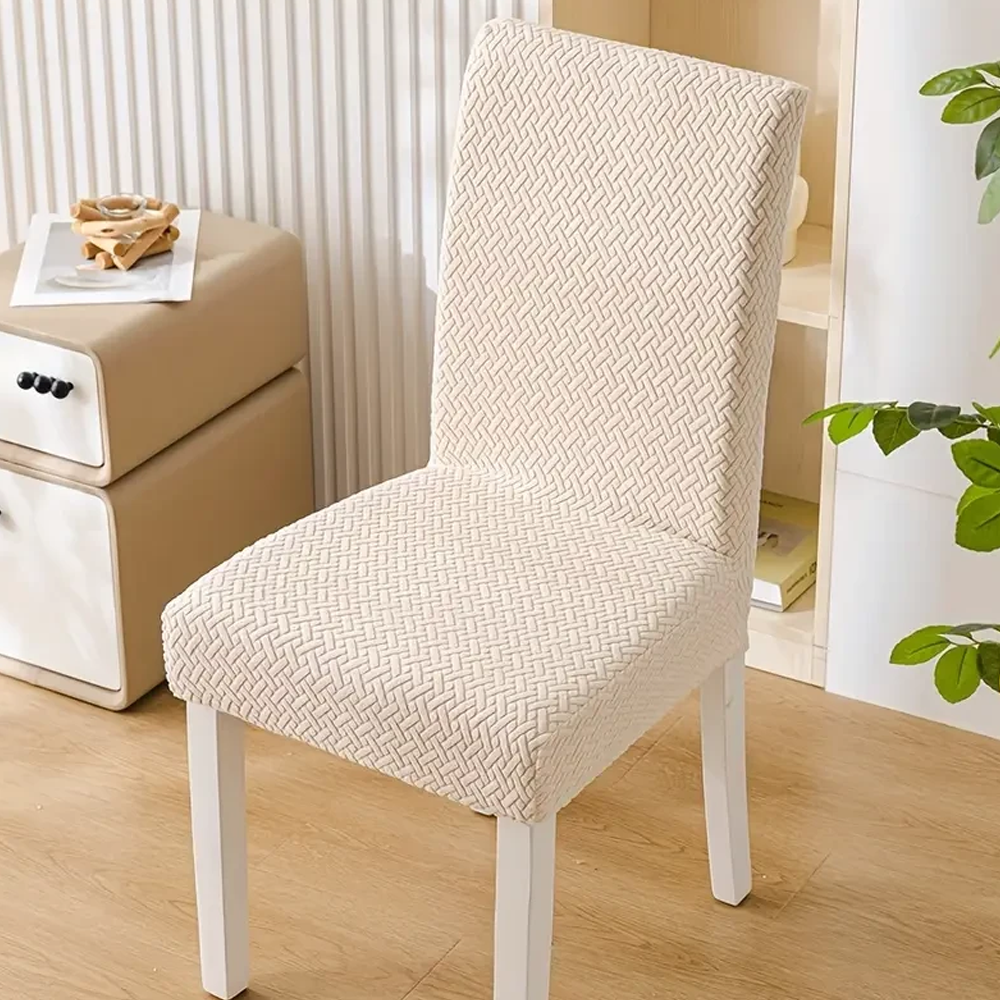 Capa Cadeira Jacquard - Creme