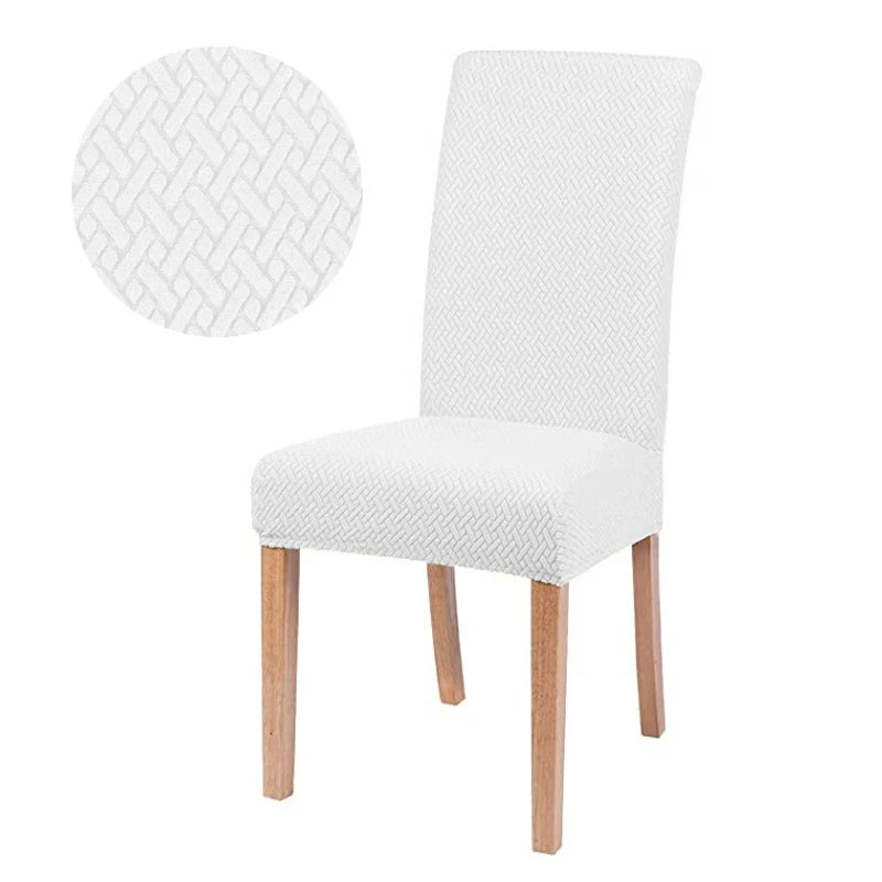 Capa Cadeira Jacquard - Branco Neve