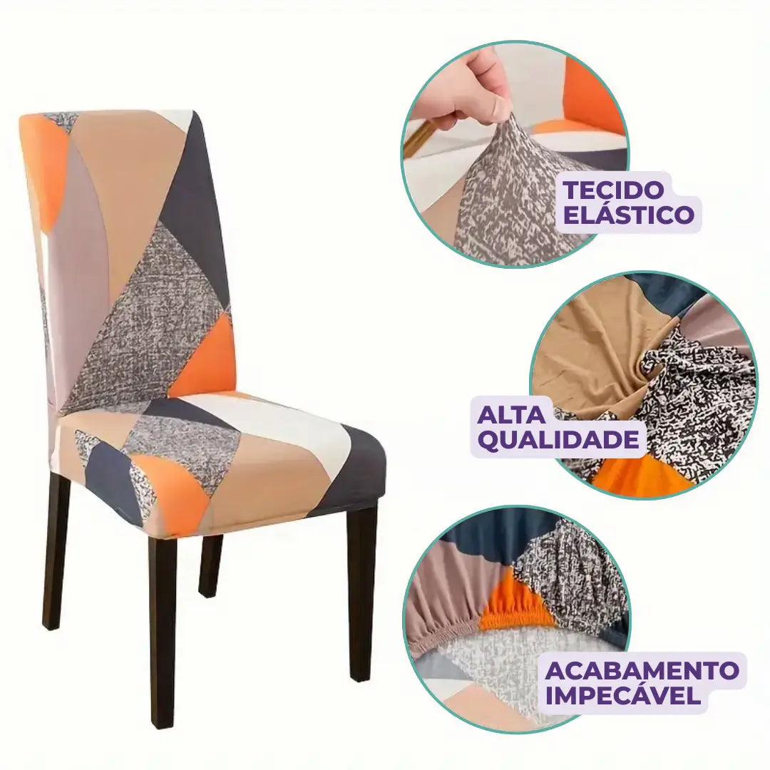 Capa Para Cadeira Jantar - Geometria Moderna