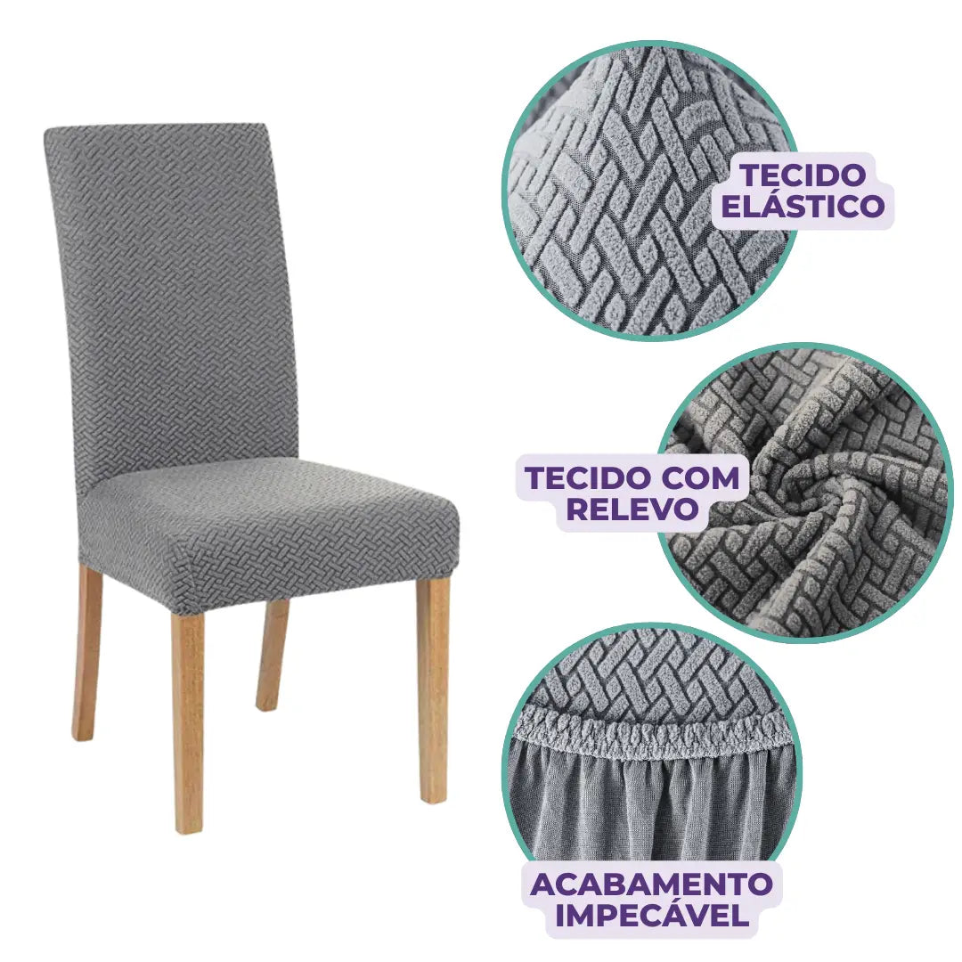 Capa Cadeira Jacquard - Preto
