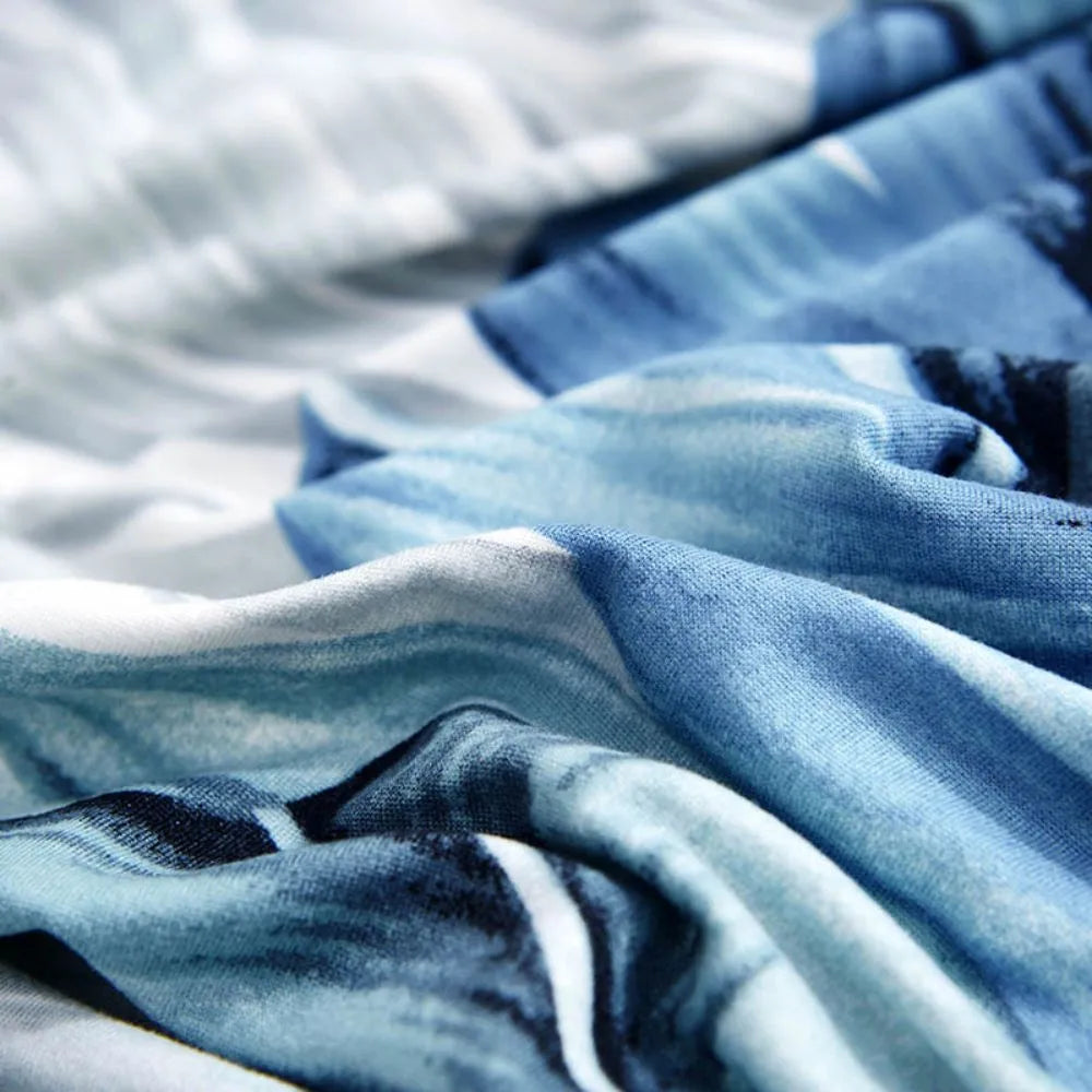 Capa de Sofá Spandex - Folha Azul