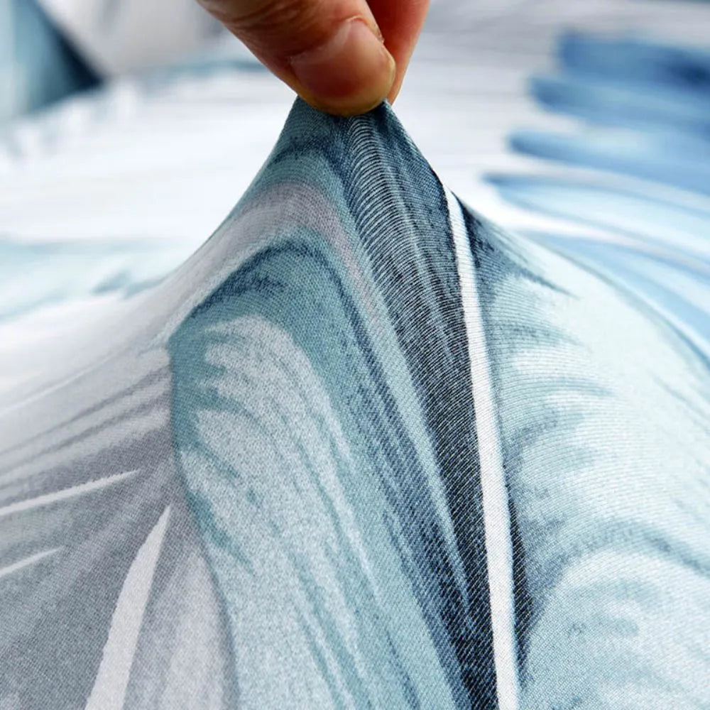 Capa de Sofá Spandex - Folha Azul