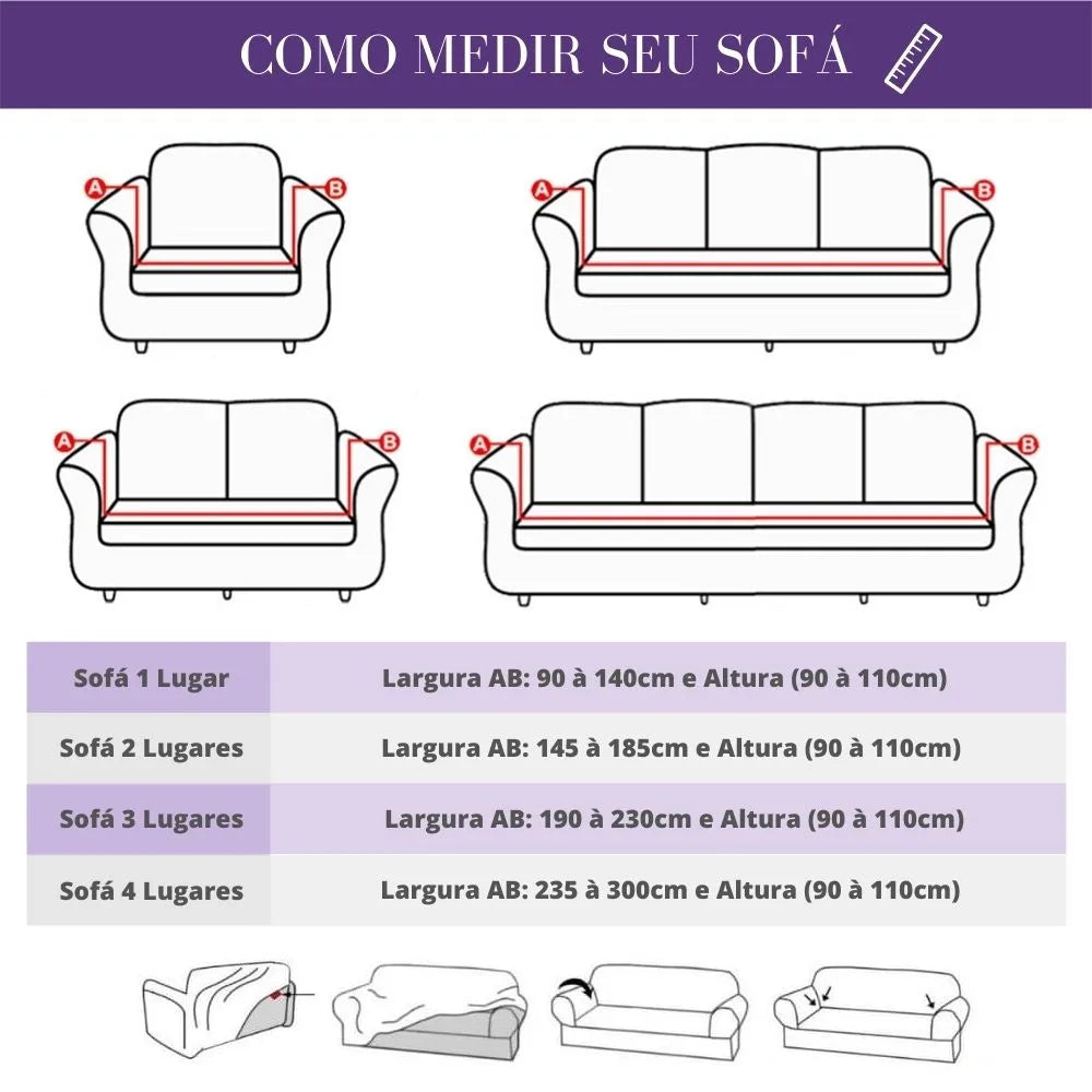 Capa de Sofá Spandex  - Linho