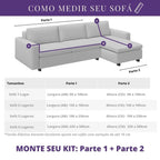 Capa de Sofá de Canto Spandex - Creme